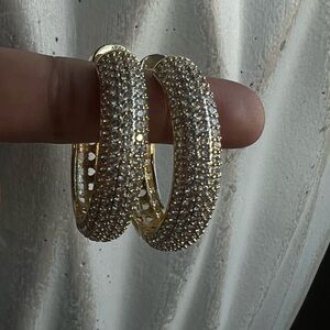 Sparkly  Gold and Silver Hoop Earrings